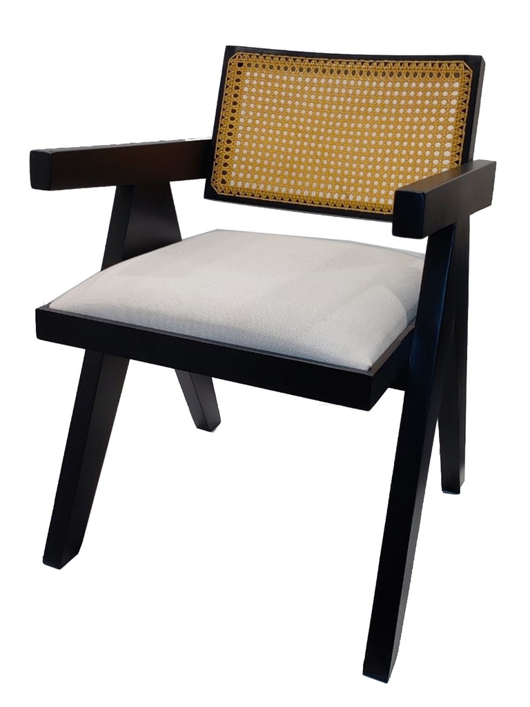 Silla Taboo Negra Y Rattan Sintetico