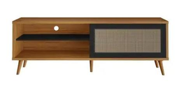 Mueble Tv Moz Natural Y Negro 163 Cm