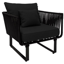 Nahoval Sillón Negro, Cuerda Negra, Tela Exterior Negra.