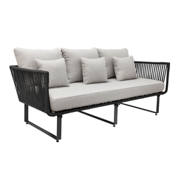 Nahoval Sofa Negro, Cuerda Negra, Tela Exterior Blanca.